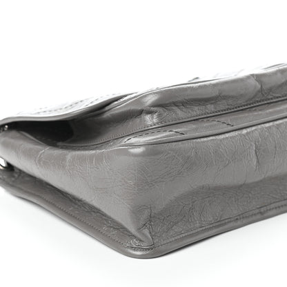 Saint Laurent Crinkled Calfskin Matelasse Monogram Medium Niki Chain Satchel Fog 8 of 9