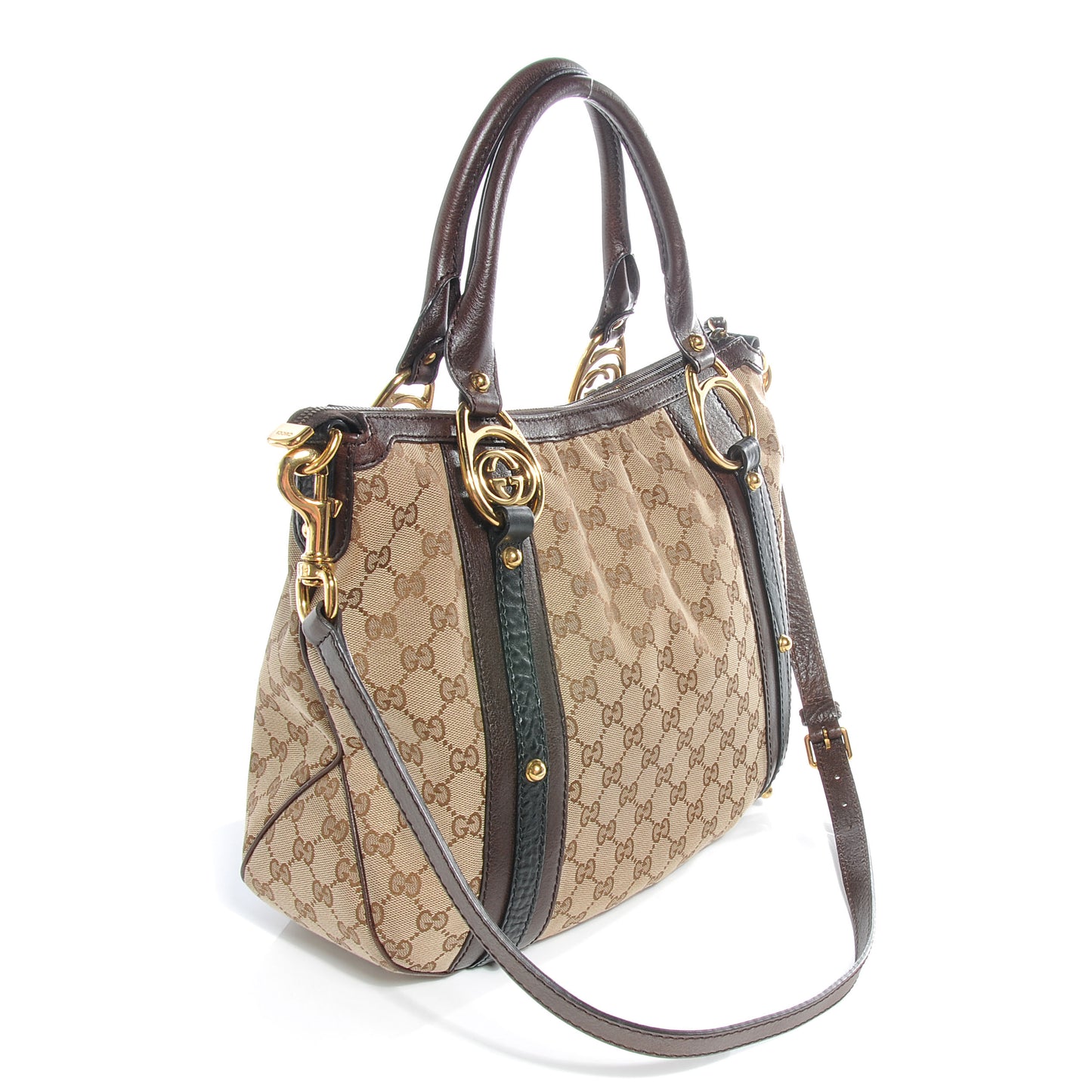 Monogram Interlocking G Tote Dark Brown