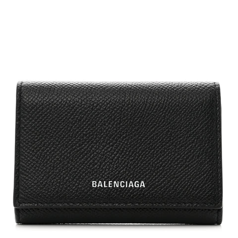 Grained Calfskin Ville Accordion Wallet Black