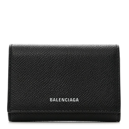 Balenciaga Grained Calfskin Ville Accordion Wallet Black 1 of 7