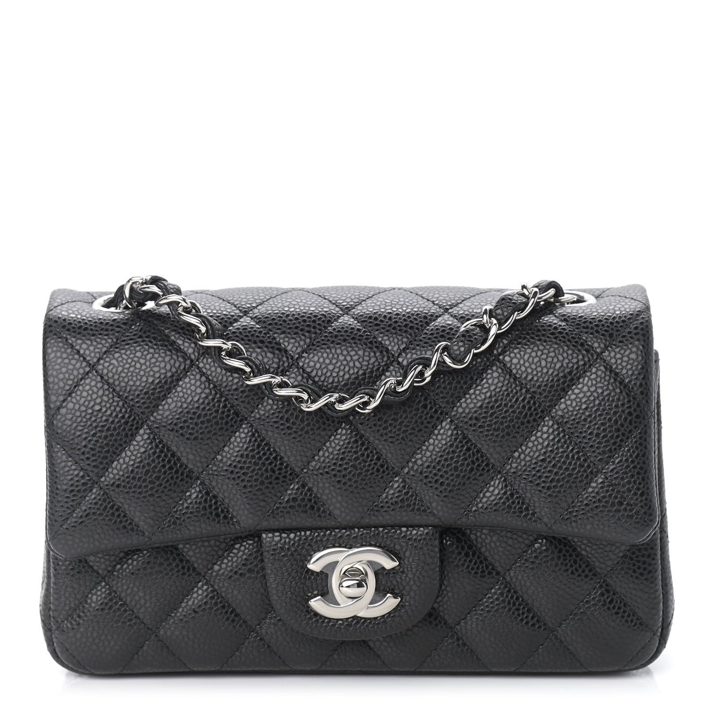 Caviar Quilted Mini Rectangular Flap Black