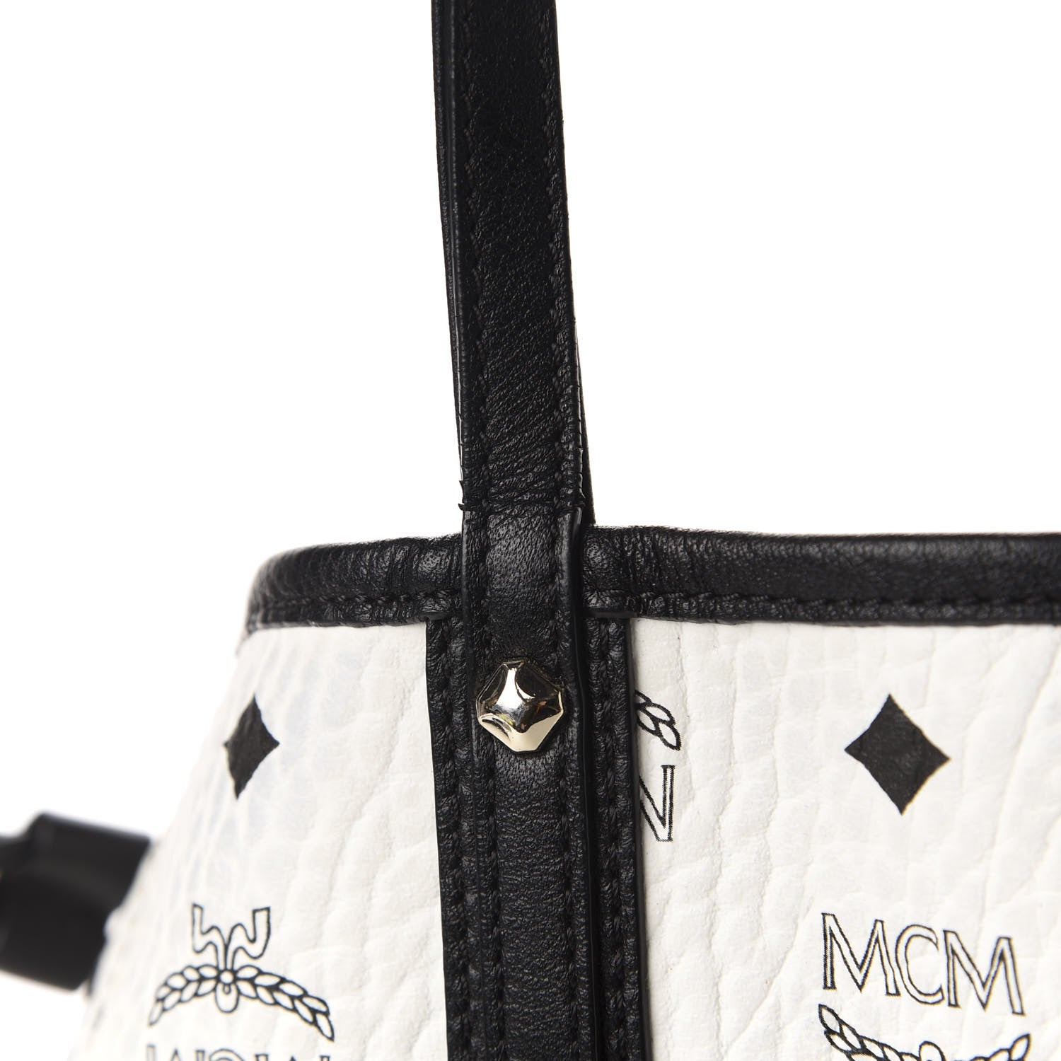 MCM Visetos Medium Project Reversible Shopper Tote White 9 of 18