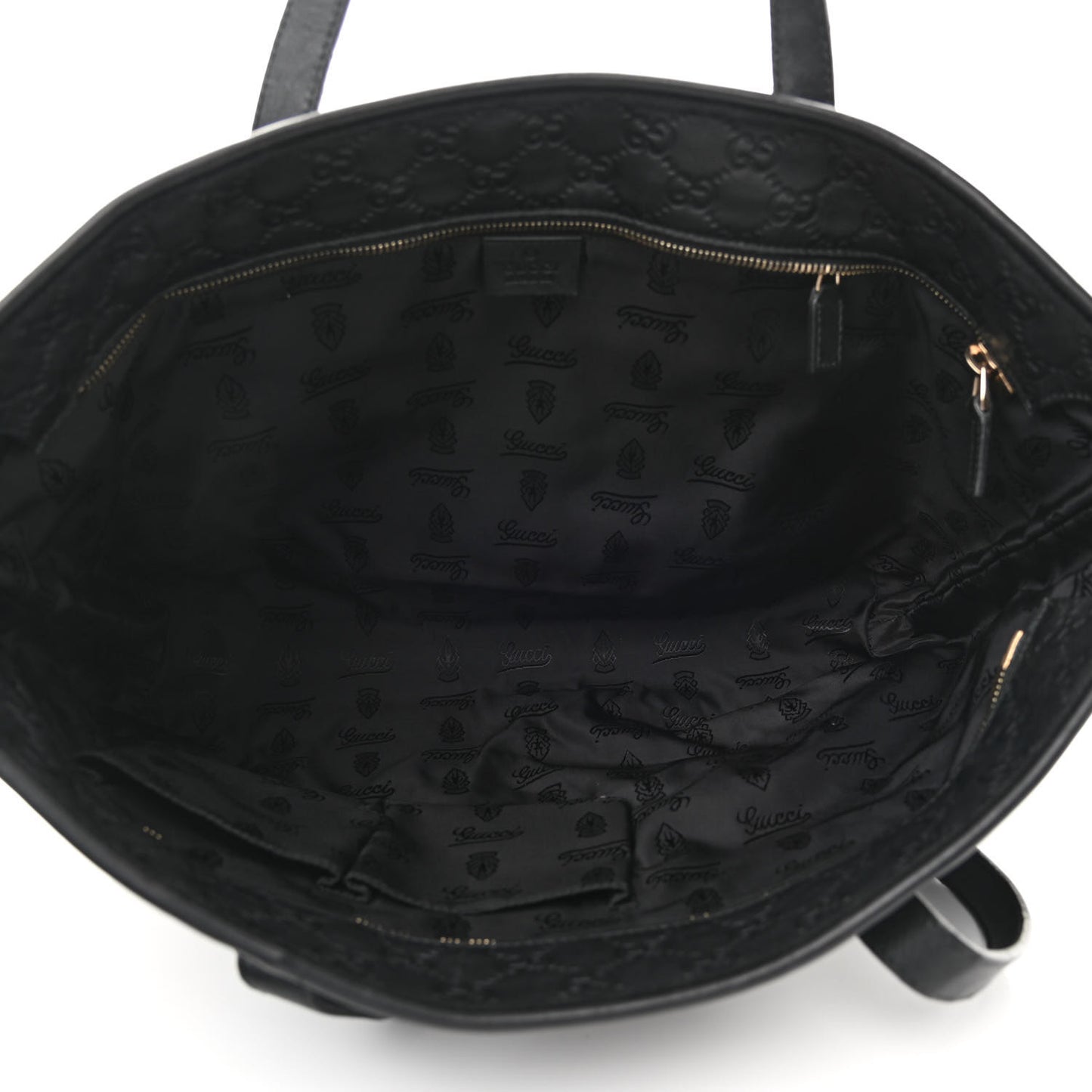 Guccissima Medium Zippered Shopping Tote Black