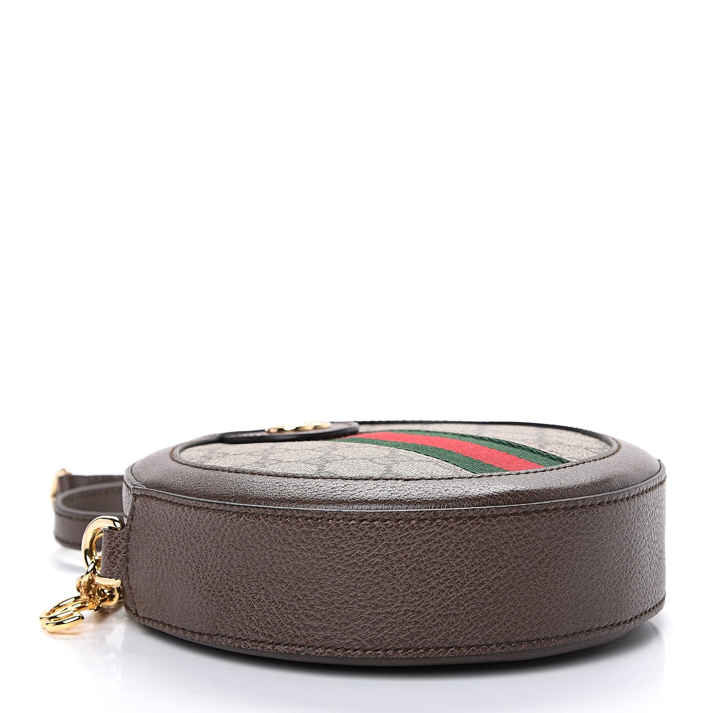 GG Supreme Monogram Web Mini Ophidia Round Shoulder Bag Brown