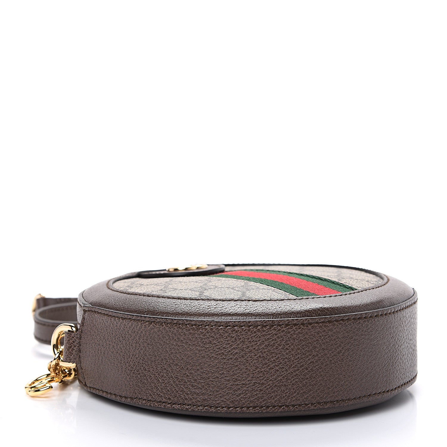Gucci GG Supreme Monogram Web Mini Ophidia Round Shoulder Bag Brown 3 of 9