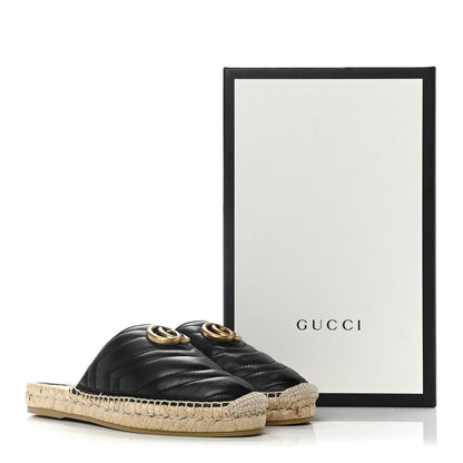 Gucci Nappa Matelasse GG Marmont Espadrille Slippers 38 Black 11 of 11