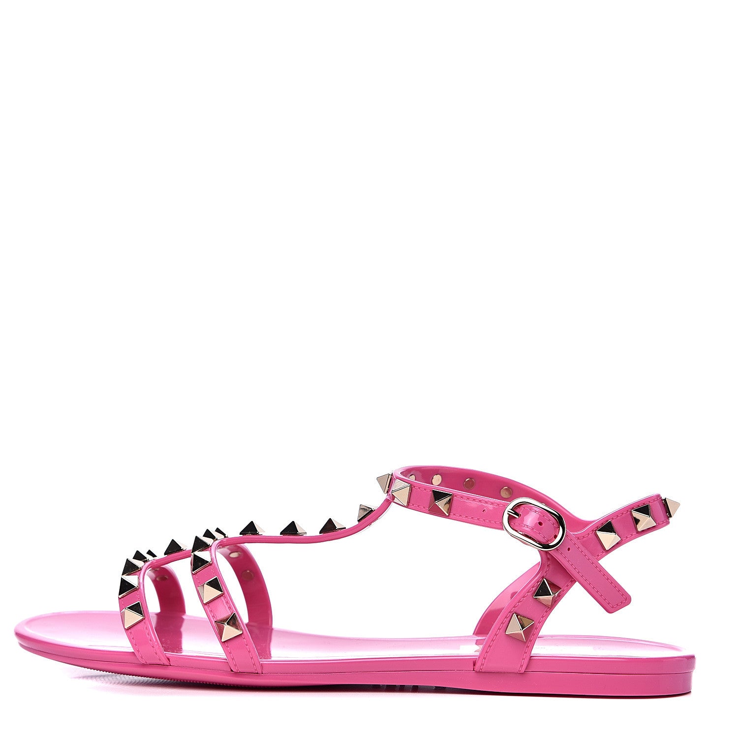 Valentino Garavani PVC Jelly Rockstud Caged Sandals 37 Pink 1 of 7