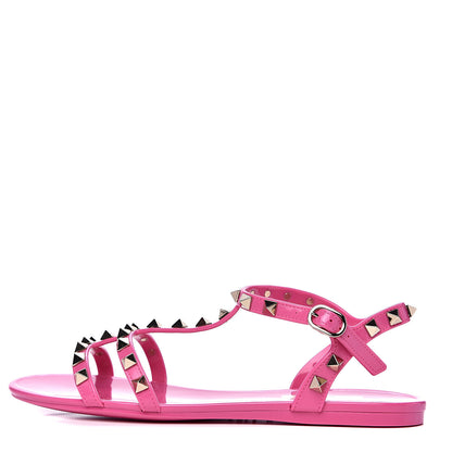 Valentino Garavani PVC Jelly Rockstud Caged Sandals 37 Pink 1 of 7