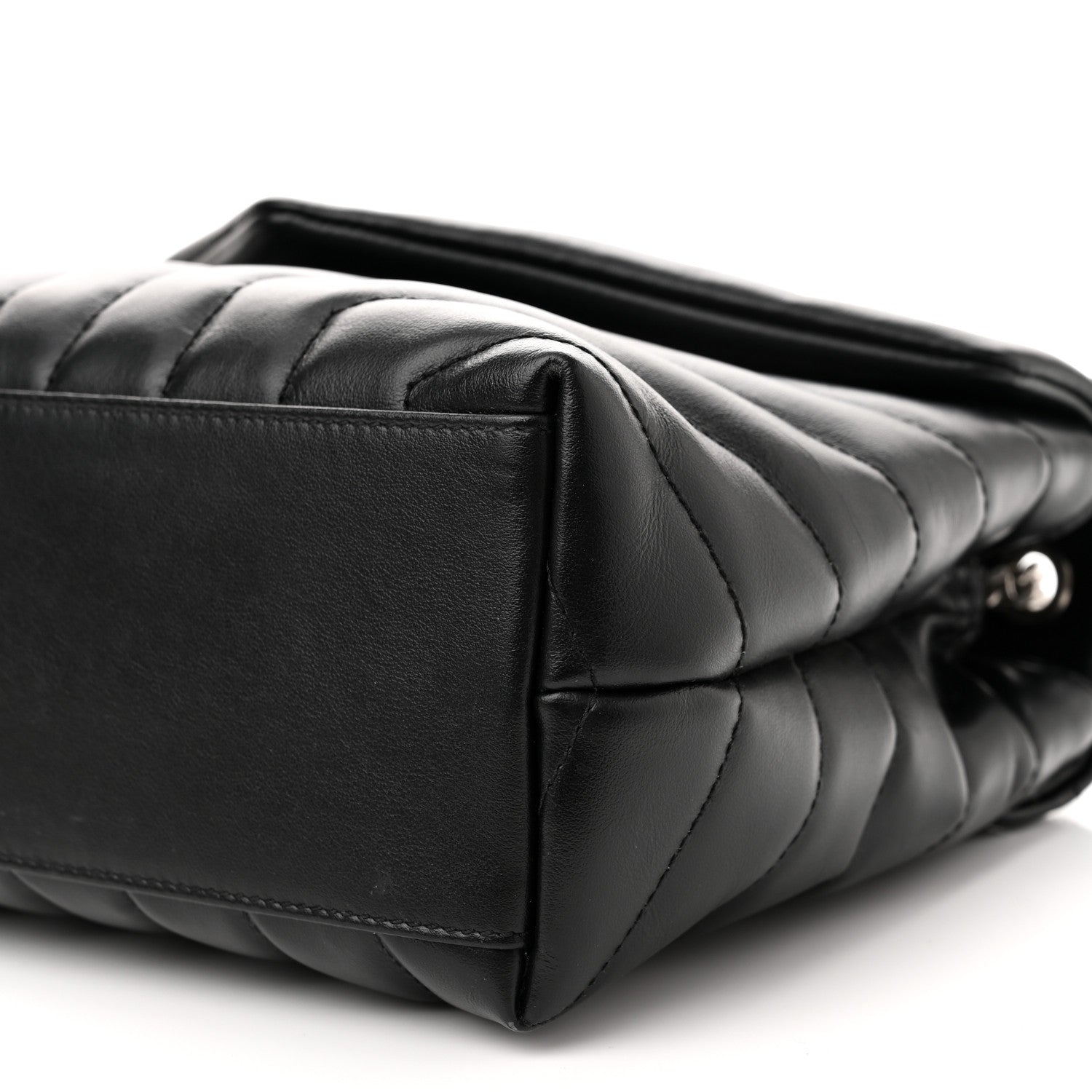 Saint Laurent Calfskin Y Quilted Monogram Small Loulou Chain Satchel Black 10 of 10