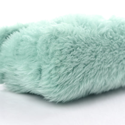 Saint Laurent Shearling Quilted Monogram Loulou Puffer Pouch Clutch Iced Mint 10 of 11