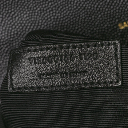 Saint Laurent Grain De Poudre Textured Mixed Matelasse Large Triquilt Monogram Satchel Black 8 of 12