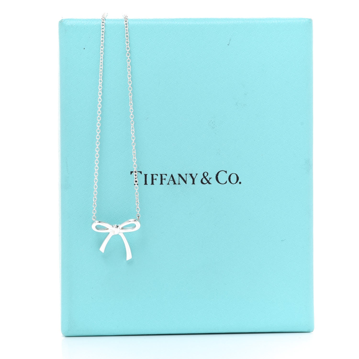 Tiffany Sterling Silver Small Bow Pendant Necklace 6 of 6