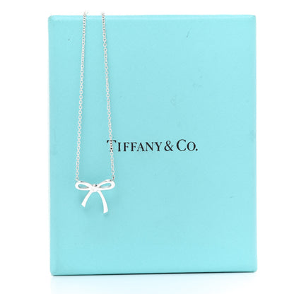 Tiffany Sterling Silver Small Bow Pendant Necklace 6 of 6