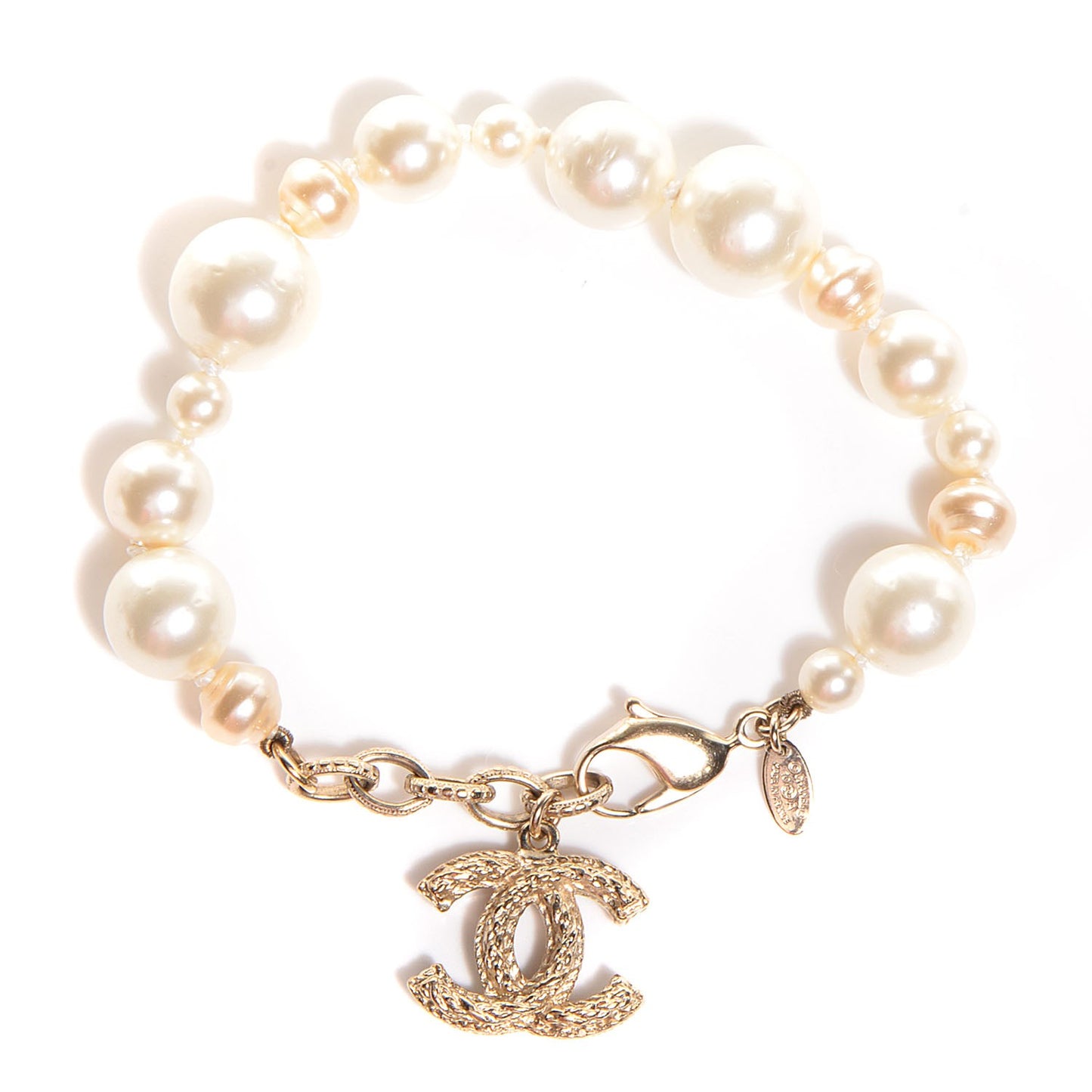 Pearl CC Bracelet Gold