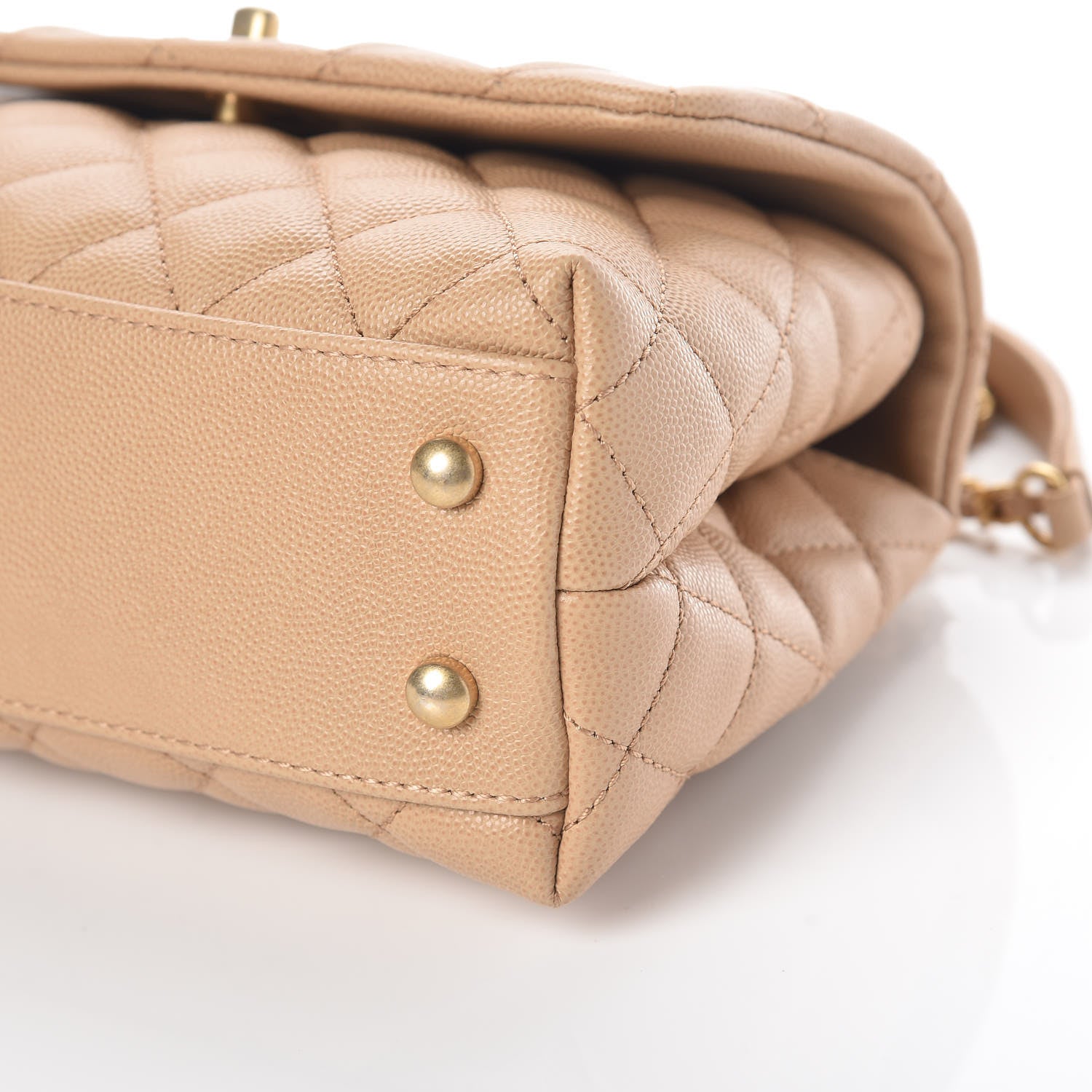 Chanel Caviar Quilted Mini Coco Handle Flap Beige 6 of 10