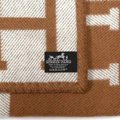 Hermes Wool Cashmere Avalon Blanket Ecru Camel 3 of 3