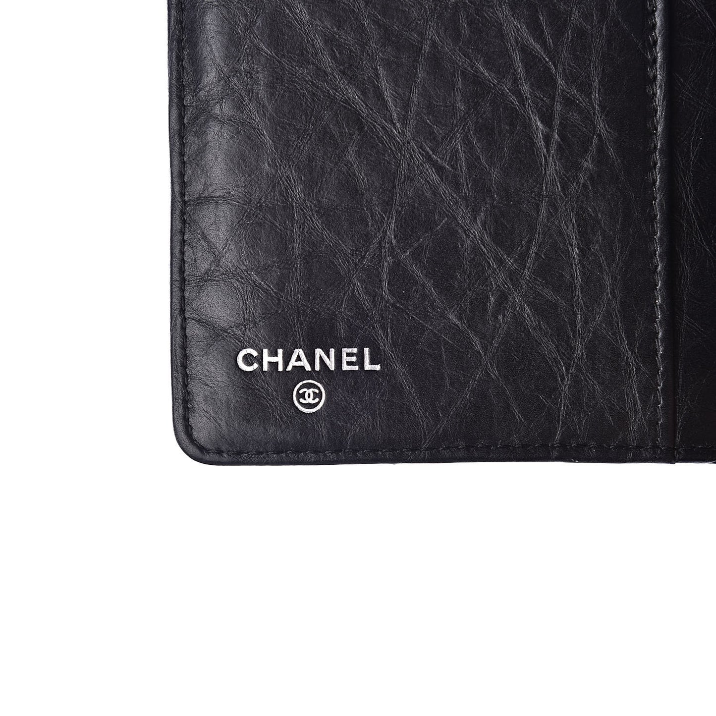 Aged Calfskin Quilted Reissue Yen Wallet Black