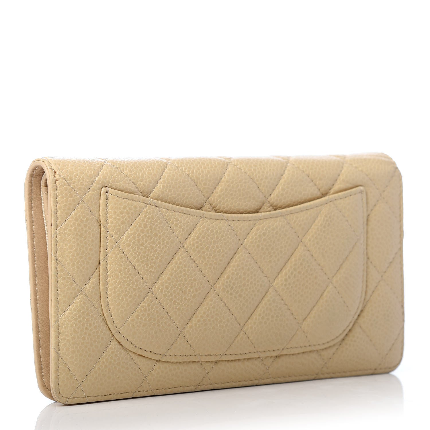 Chanel Caviar Quilted Yen Wallet Beige 3 of 8