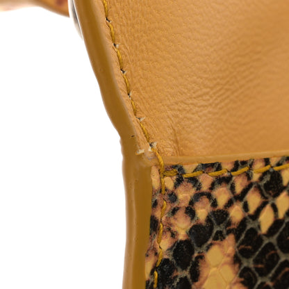 Balenciaga Shiny Calfskin Python Effect Small Hourglass Top Handle Bag Orange Black 10 of 10