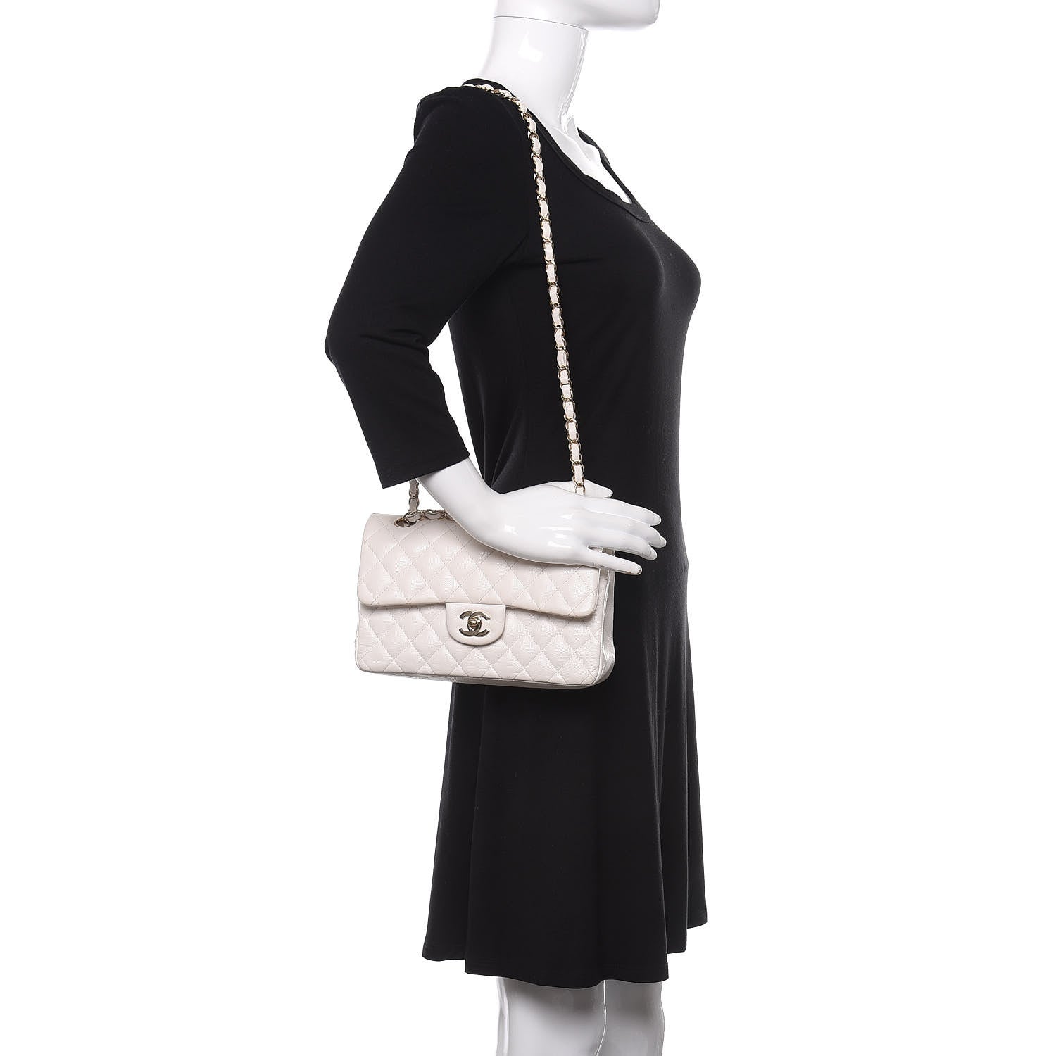 Chanel Caviar Quilted Small Double Flap White 2 of 10