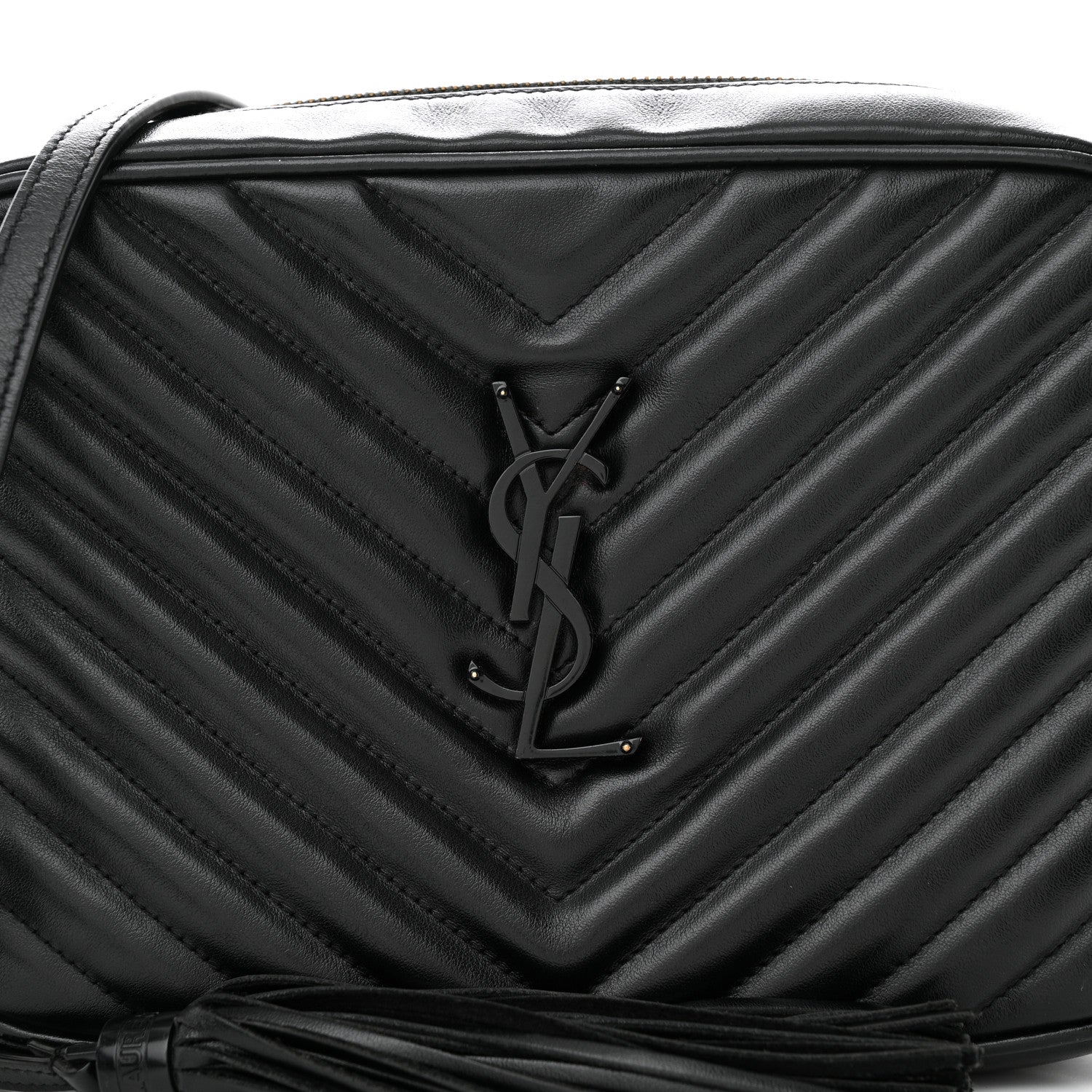 Saint Laurent Calfskin Matelasse Monogram Monochrome Lou Camera Bag Black 7 of 14
