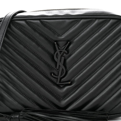 Saint Laurent Calfskin Matelasse Monogram Monochrome Lou Camera Bag Black 7 of 14