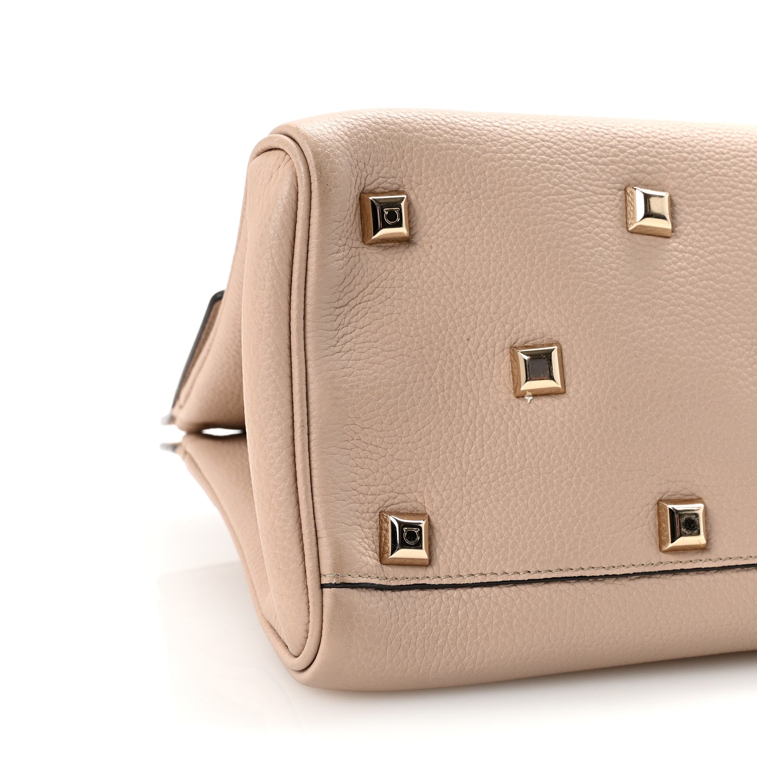 Salvatore Ferragamo Calfskin Medium Studio Bag Daino 8 of 9