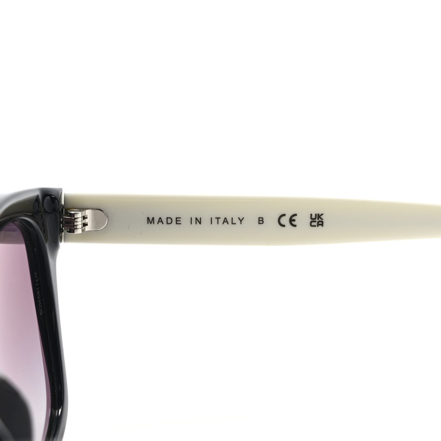 Acetate Quilted CC Square Sunglasses 5484 White Black