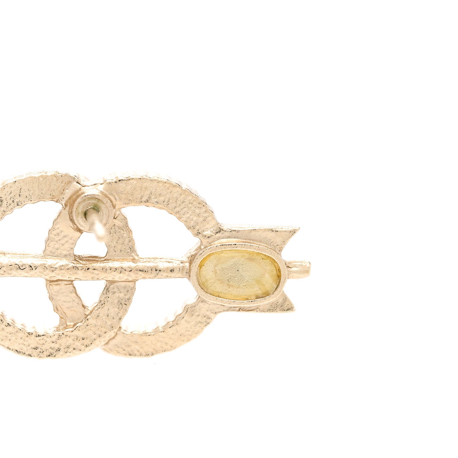 Chanel Metal Crystal CC Arrow Earrings Gold 5 of 6