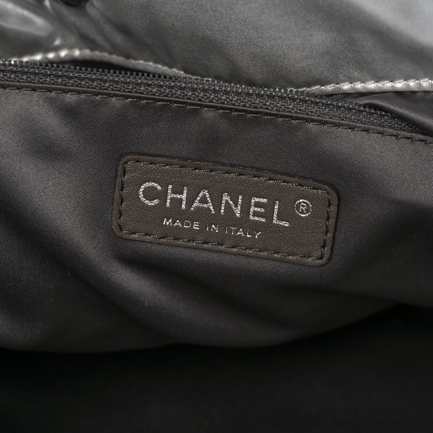 Chanel Vinyl Mohair Trimmed CC Bonbons Tote Silver 7 of 15
