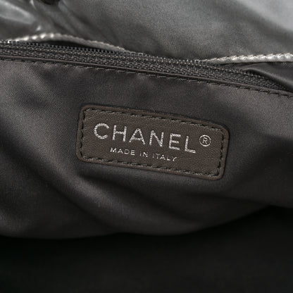 Chanel Vinyl Mohair Trimmed CC Bonbons Tote Silver 7 of 15
