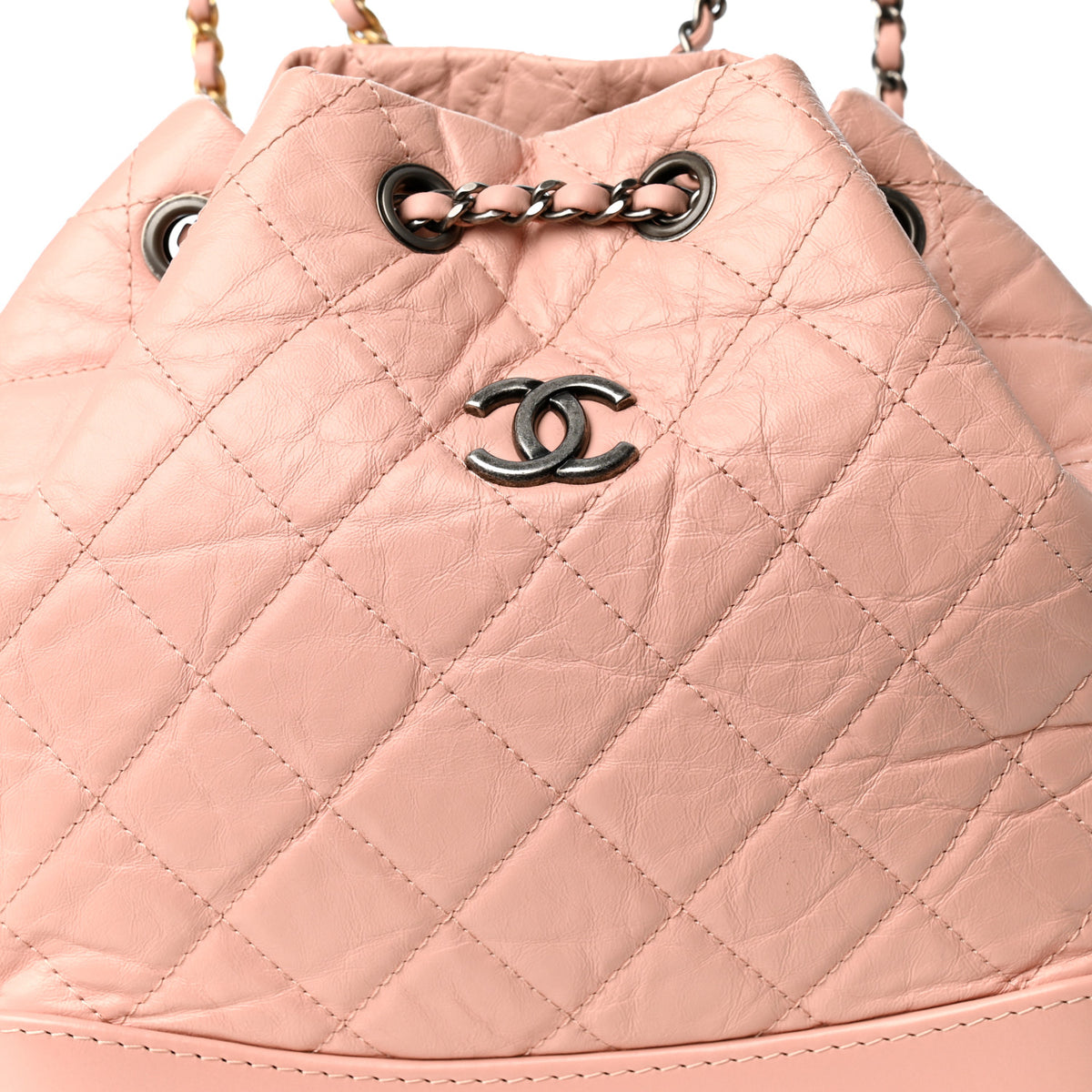 Chanel Aged Calfskin Quilted Small Gabrielle Backpack Pink 7 of 9