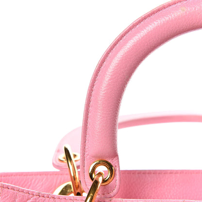 Christian Dior Grained Calfskin Cannage Medium Lady Dior Pink 8 of 29