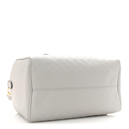 Louis Vuitton Calfskin Minigram Speedy Soft 30 Cloud Gray 4 of 9