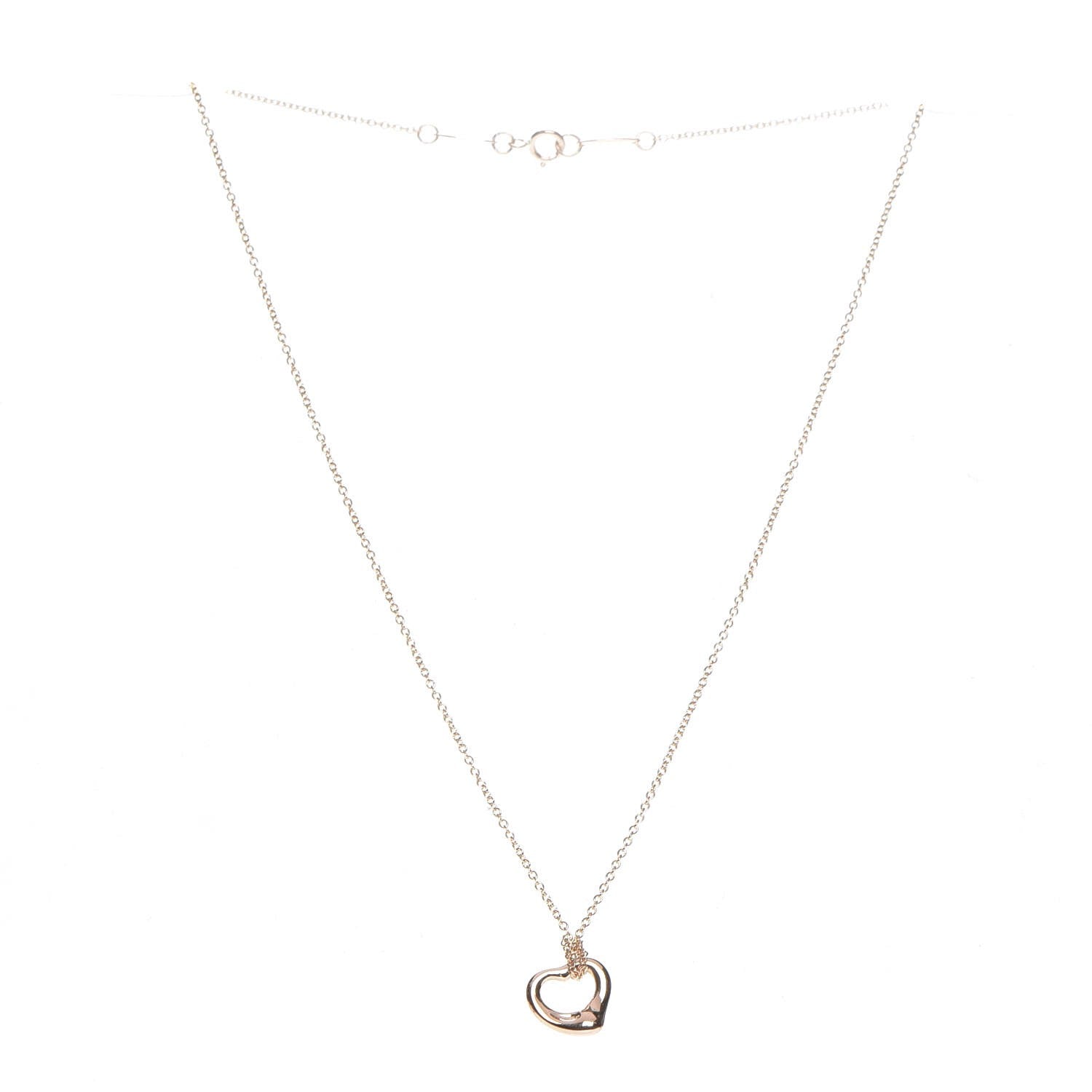 Tiffany 18K Rose Gold Elsa Peretti Open Heart Necklace 3 of 10