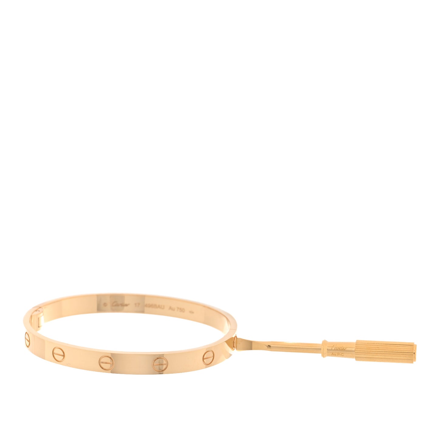 18K Yellow Gold LOVE Single Screw Bracelet 17