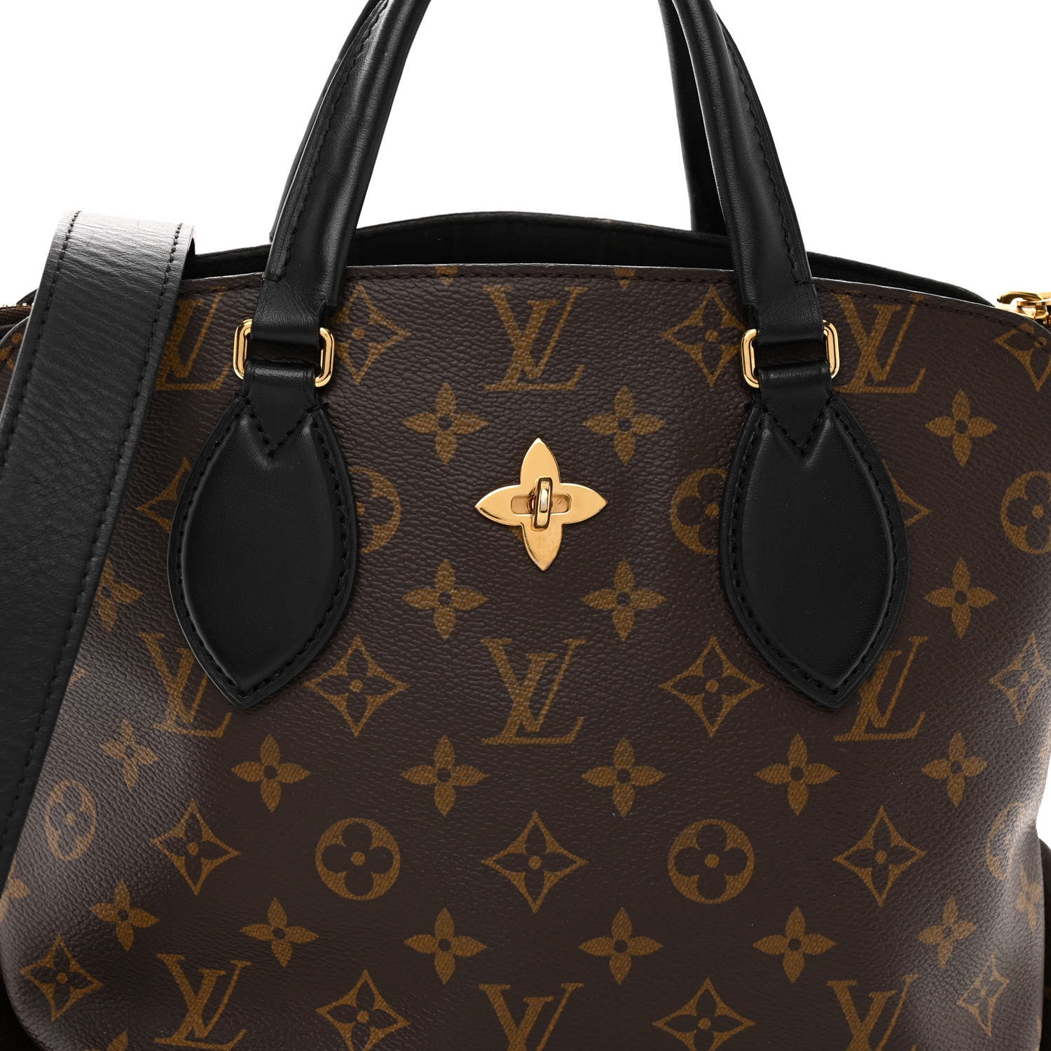 Louis Vuitton Monogram Flower Zipped Tote PM Black 7 of 9