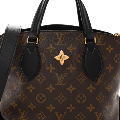 Louis Vuitton Monogram Flower Zipped Tote PM Black 7 of 9
