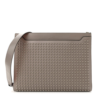 Christian Louboutin Calfskin Studded Skypouch Crossbody Clutch Grey 1 of 14