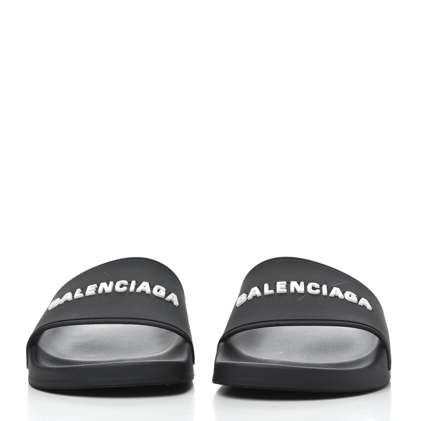 PVC Logo Womens Pool Slide Sandals 38 Black White