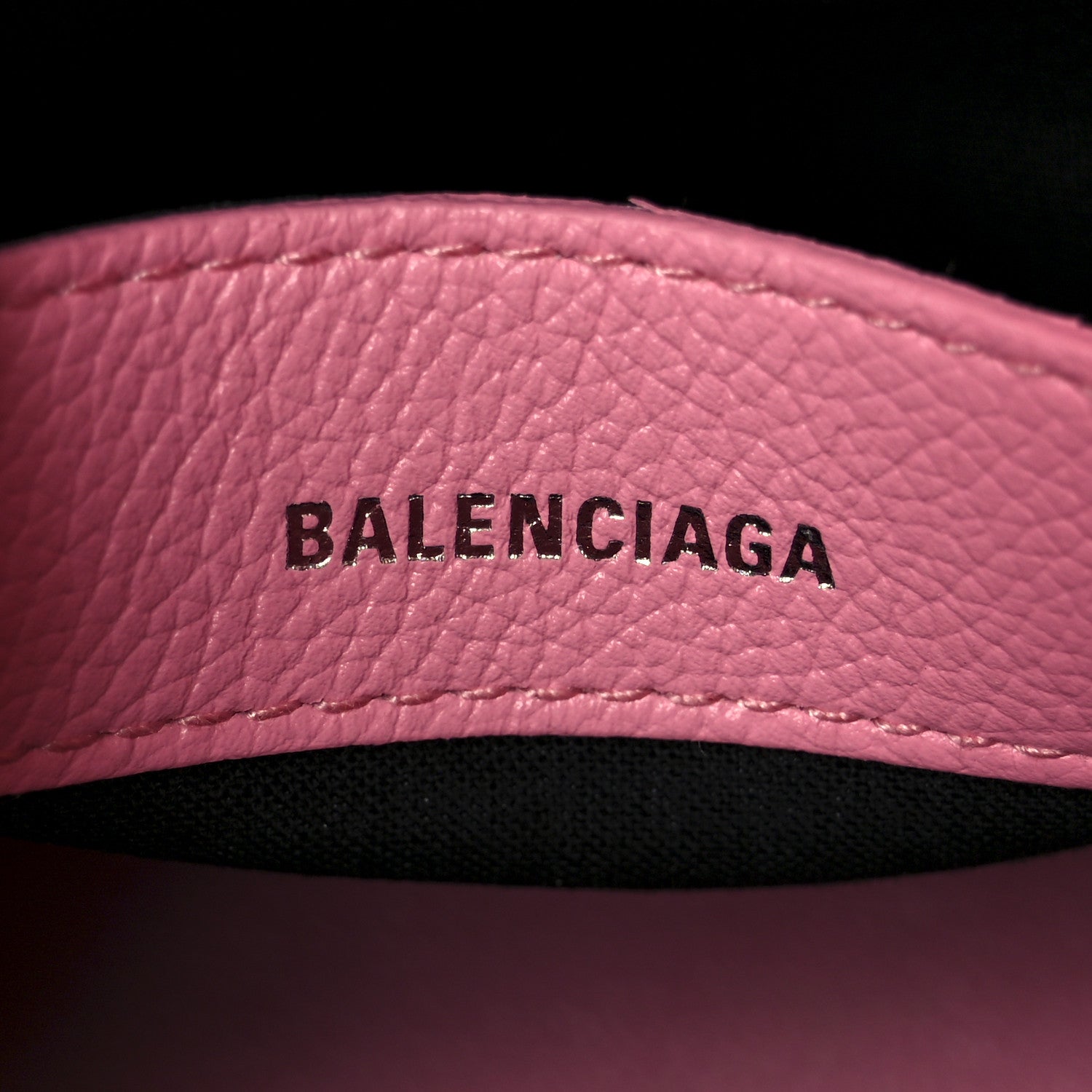 Balenciaga Signature Grained Calfskin Logo XXS Ville Top Handle Bag Rose Bubblegum Black 6 of 12