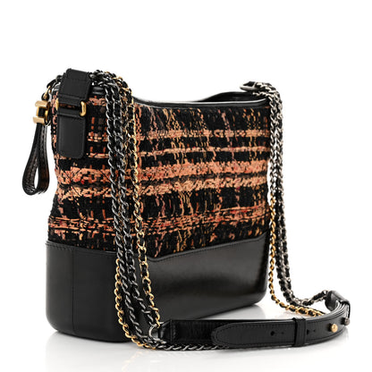 Chanel Tweed Calfskin Medium Gabrielle Hobo Black Brown 3 of 11