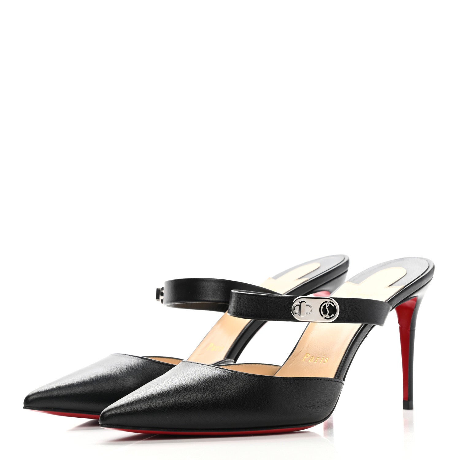 Christian Louboutin Nappa Choc Lock 85 Sandals 39 Black 3 of 13