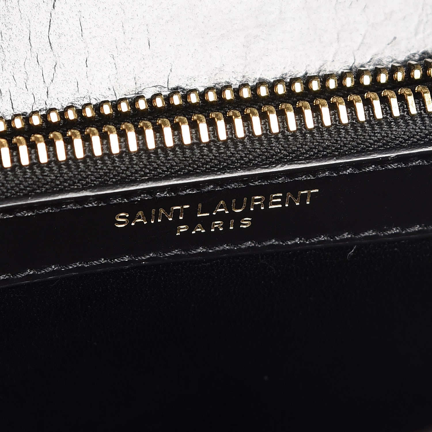 Saint Laurent Cracked Shiny Calfskin Matelasse Chevron Monogram Medium College Bag Black 7 of 14