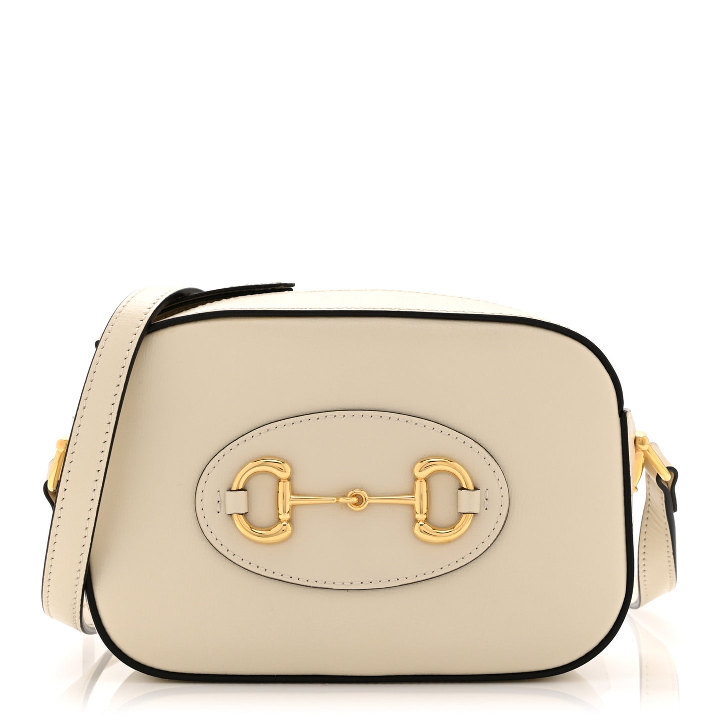 Azalea Calfskin Mini Horsebit 1955 Camera Shoulder Bag Mystic White