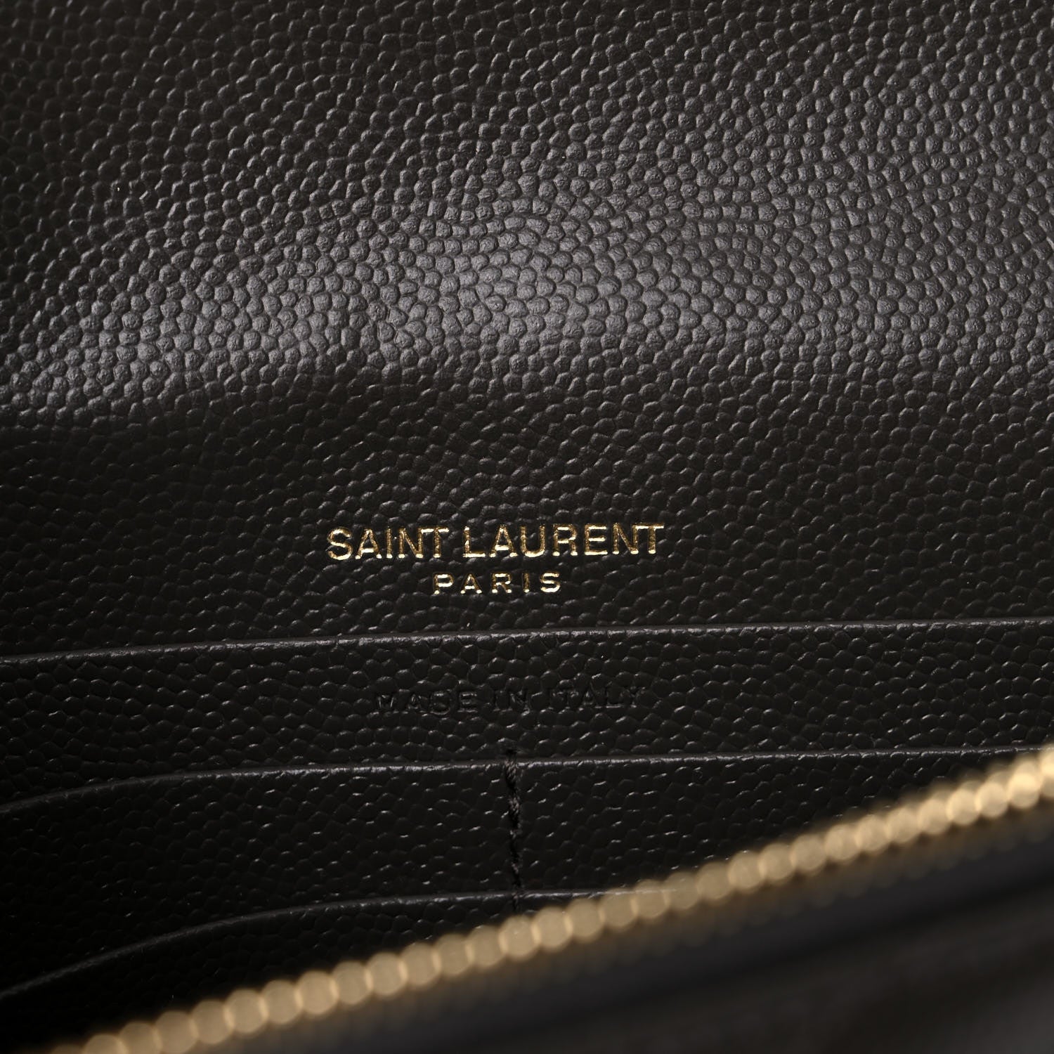 Saint Laurent Grain De Poudre Matelasse Chevron Monogram Envelope Chain Wallet Earth 5 of 9