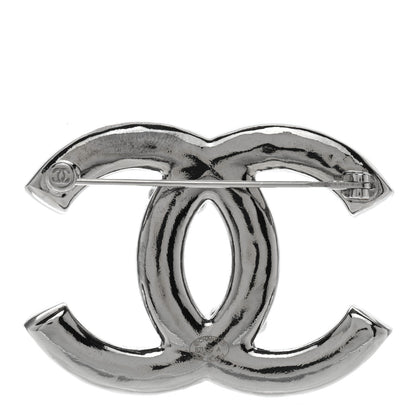 Chanel Pearl Crystal CC Brooch Silver 3 of 5