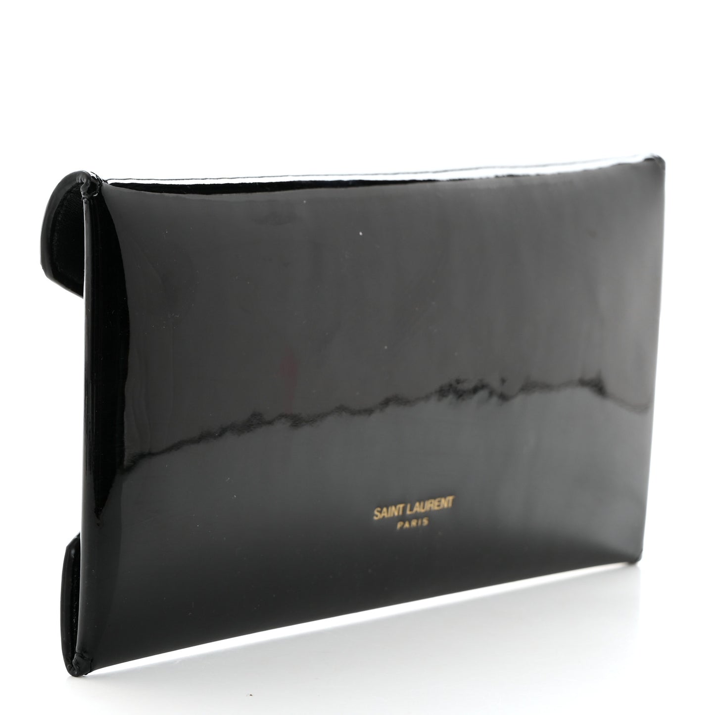 Patent Paloma Envelope Clutch Black
