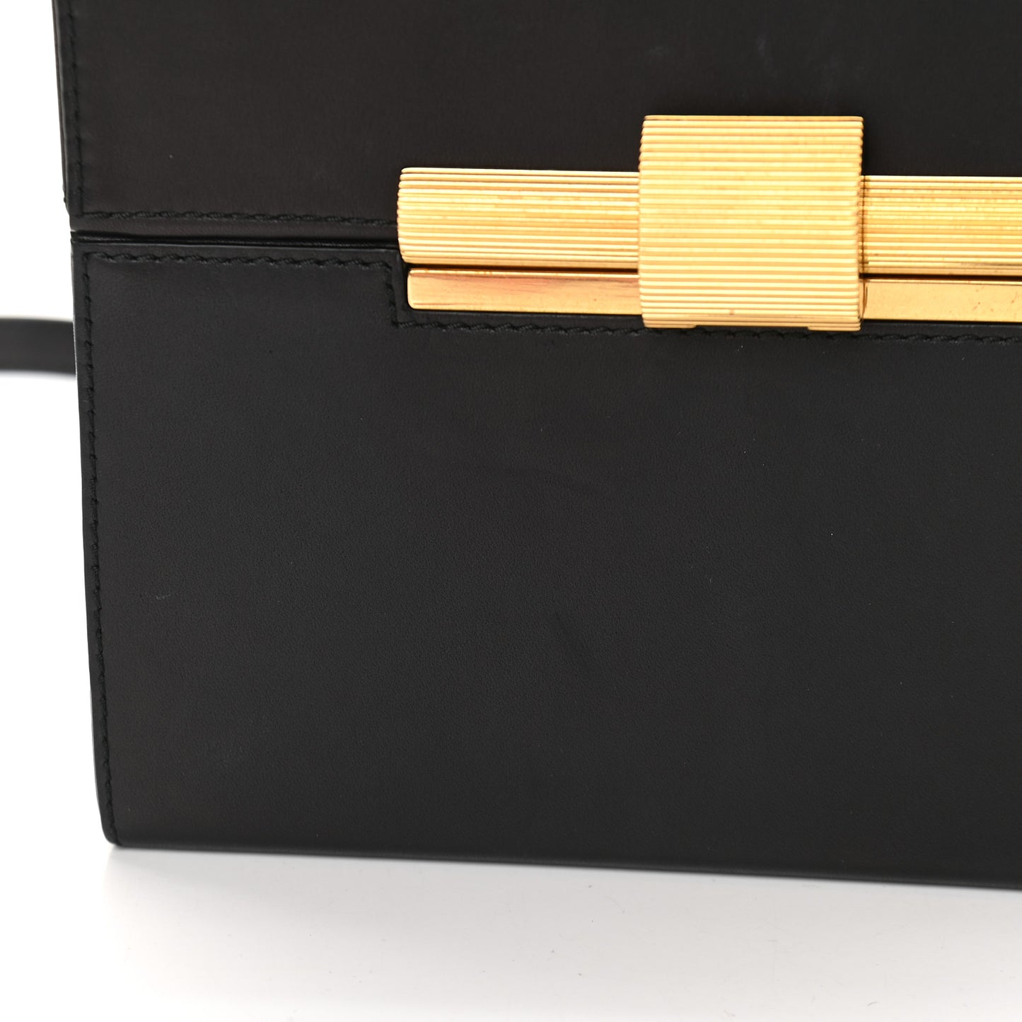 Calfskin Daisey Box Clutch Black