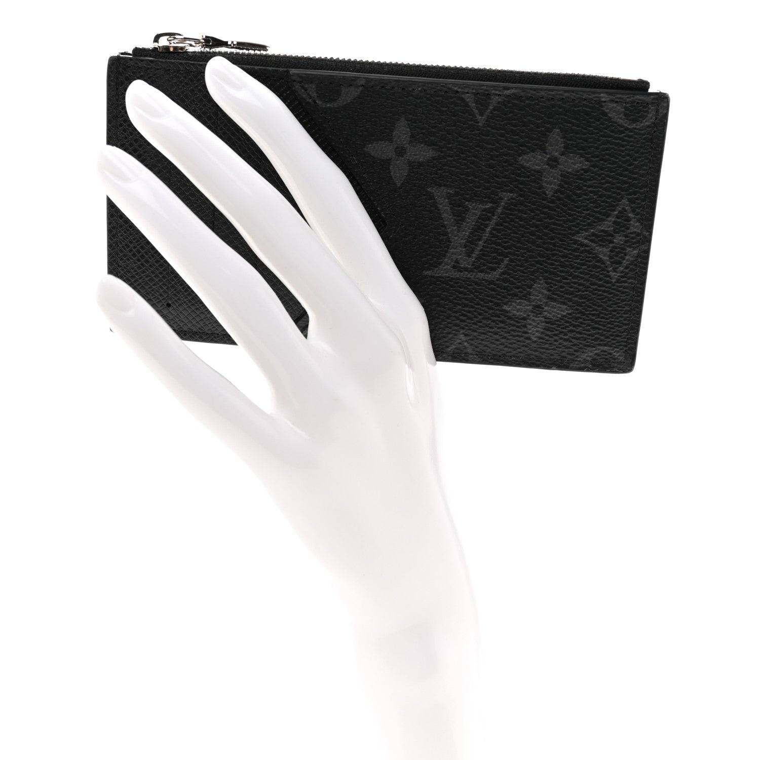 Louis Vuitton Monogram Eclipse Taiga Coin Card Holder 2 of 7